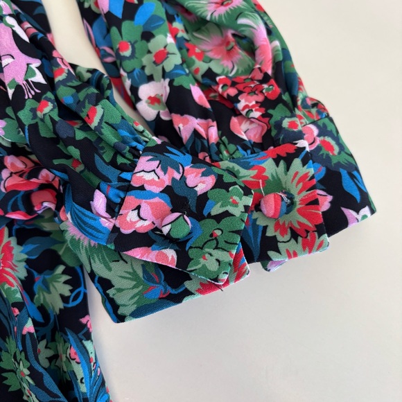 WHIT Alice Floral Multicolor Long Sleeve Dress Medium NEW - Picture 12 of 15